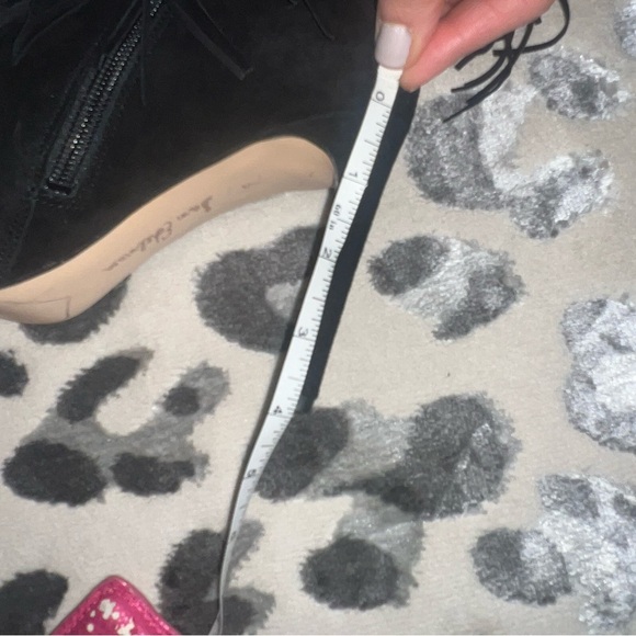 Black Suede Fringe Sam Edelman Booties - Picture 7 of 7